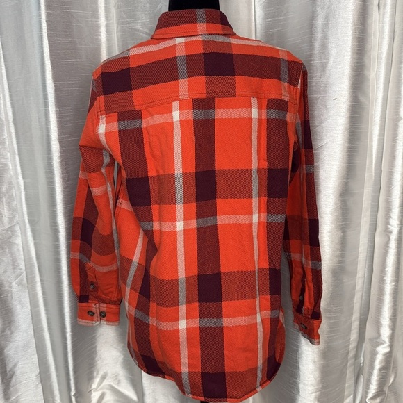 Carhartt Loose Fit Heavyweight Twill Long-Sleeve Plaid Button Up Shirt Women’s S - Picture 4 of 8